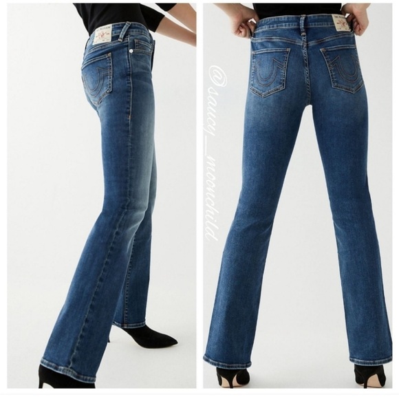 Vintage Y2K True Religion bootcut medium wash jeans retro 1990s rockstar hippie - Picture 12 of 15